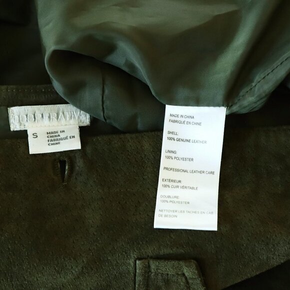 Cooperative UO Paulina Olive Green Suede Leather Button Down Mini Jumper Dress S - Picture 5 of 5